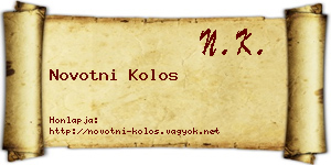 Novotni Kolos névjegykártya